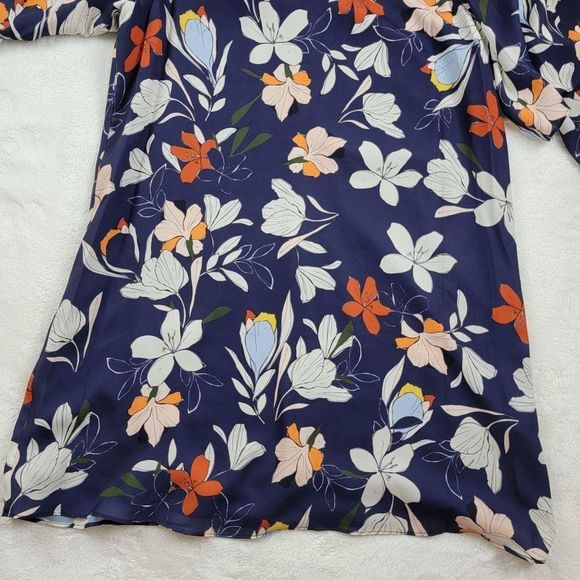 Parker Navy Floral Cold Shoulder Straps Mini Dress - Picture 6 of 14